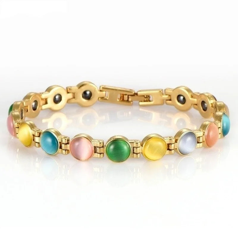 Colorful Stone Bracelet Magnetic Jewelry for Better Sleep Health