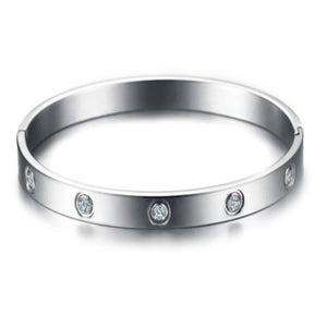 Stainless Steel Rhinestone Bracelet for Women and Men