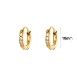 Clear Gemstone Crystal Huggie Hoop Earrings