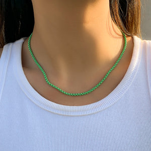 Colorful Metal Choker Necklace Vintage Jewelry