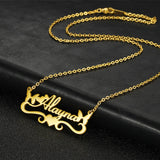 Name Heart Necklace Stainless Steel Personalized Name Butterfly Pendant