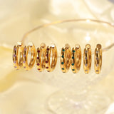 18K Plated Stainless Steel Zircon Hoop Earrings Sale