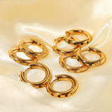 18K Plated Stainless Steel Zircon Hoop Earrings Sale
