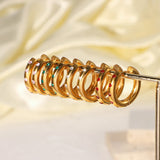 18K Plated Stainless Steel Zircon Hoop Earrings Sale