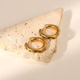 18K Plated Stainless Steel Zircon Hoop Earrings Sale