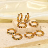 18K Plated Stainless Steel Zircon Hoop Earrings Sale