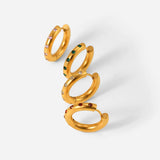 18K Plated Stainless Steel Zircon Hoop Earrings Sale
