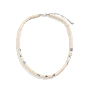 Ethnic Soft Clay Beads Necklace Men Summer Bohemia Surfer Necklace