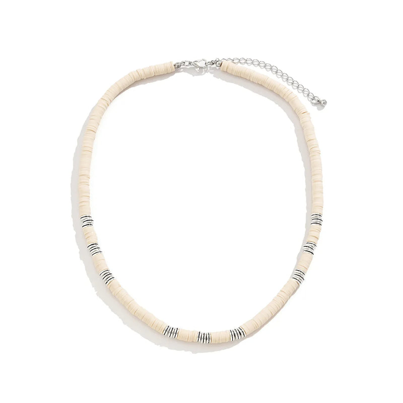 Ethnic Soft Clay Beads Necklace Men Summer Bohemia Surfer Necklace