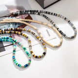 Ethnic Soft Clay Beads Necklace Men Summer Bohemia Surfer Necklace