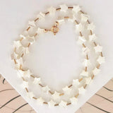 Shell Star Necklace Copper Alloy Tube Spacer Choker
