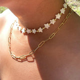 Shell Star Necklace Copper Alloy Tube Spacer Choker