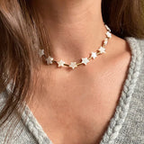 Shell Star Necklace Copper Alloy Tube Spacer Choker