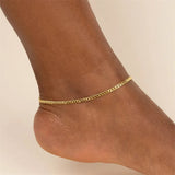 Cuban Link Chain Anklet Women 3mm Width Jewelry Gift
