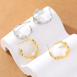 925 Silver Plated Pearl Hoop Earrings Women Drop Stud