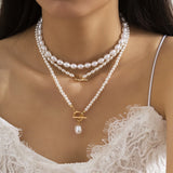 French Baroque Pearl Necklace Multilayer Choker Women Jewelry Bijoux Femme