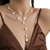 French Baroque Pearl Necklace Multilayer Choker Women Jewelry Bijoux Femme