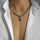 Vintage Zinc Alloy Cuba Chain Necklace for Men