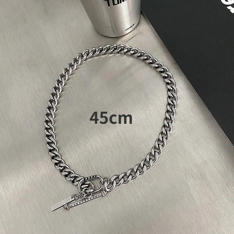Vintage Zinc Alloy Cuba Chain Necklace for Men