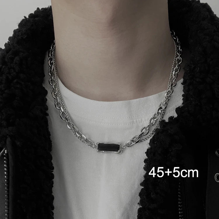 Vintage Zinc Alloy Cuba Chain Necklace for Men