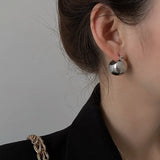 Metal Hoop Earring Round Shape Statement Earrings Accessories Brincos Gift