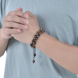 Matte Tiger Eye Stone Bracelet Hematite Beads Magnetic Therapy