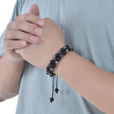 Matte Tiger Eye Stone Bracelet Hematite Beads Magnetic Therapy