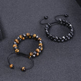 Matte Tiger Eye Stone Bracelet Hematite Beads Magnetic Therapy