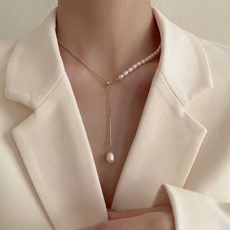 Pearl Bead Letter Necklace Party Jewelry Choker