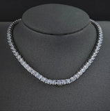 Square 4mm CZ Chain Hip Hop Silver Tennis Necklace for Women