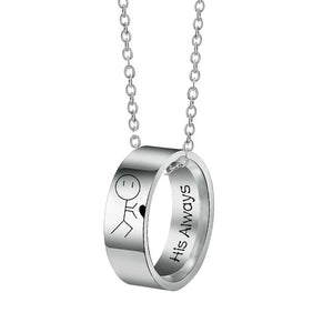 Stainless Steel His Always Her Forever Necklace Set