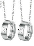 Stainless Steel His Always Her Forever Necklace Set