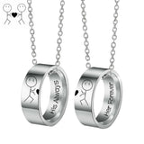 Stainless Steel His Always Her Forever Necklace Set