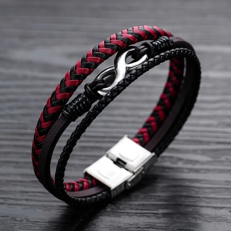 Men's Leather Bracelet Hand-woven Multi-layer Accessory