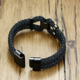 Double-layer Leather Logo Bracelet for Men