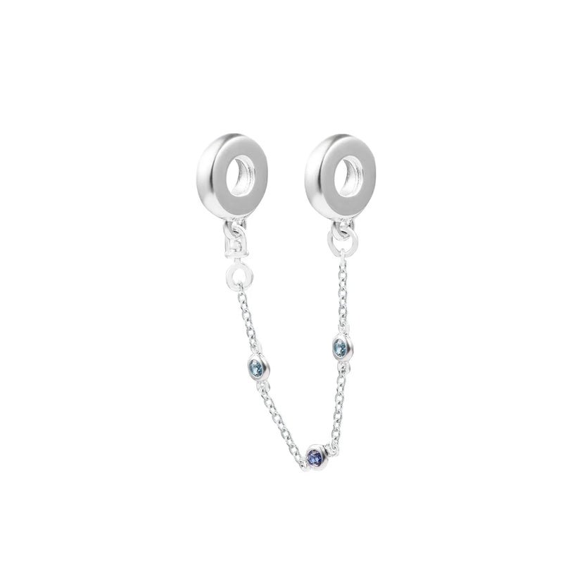 Sapphire Safety Chain Sterling Silver Bracelet DIY Jewelry