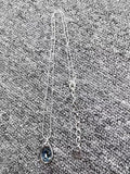 High Original Electroplated 925 Silver Sapphire Pendant Necklace Jewelry Gift