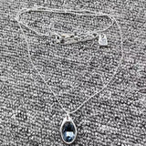 High Original Electroplated 925 Silver Sapphire Pendant Necklace Jewelry Gift