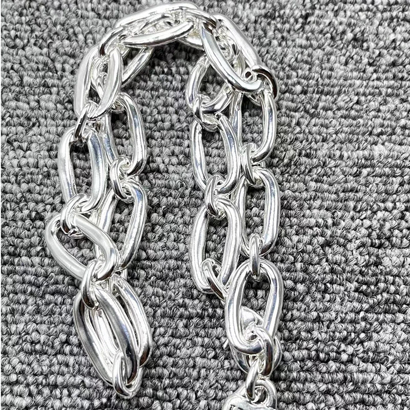 High Electroplated 925 Silver Chain Necklace Holiday Gift
