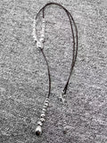 U Node 50 Electroplated 925 Silver Beads Rope Necklace Jewelry