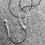 U Node 50 Electroplated 925 Silver Beads Rope Necklace Jewelry