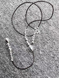 Electroplated 925 Silver Beads Rope Necklace Jewelry