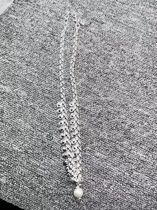 UNOde50 Silver Pearl Pendant Necklace Jewelry