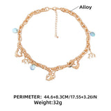 Metal Fish Link Necklace Set for Women Lady Maxi Chokers Boho Collar Jewelry