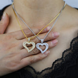 Heart Shaped CZ Pendant Ice Necklace for Girlfriend