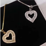 Heart Shaped CZ Pendant Ice Necklace for Girlfriend