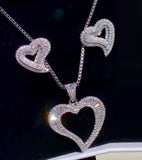 Heart Shaped CZ Pendant Ice Necklace for Girlfriend