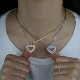 Heart Shaped CZ Pendant Ice Necklace for Girlfriend