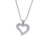 Heart Shaped CZ Pendant Ice Necklace for Girlfriend