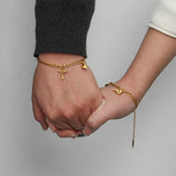 Stainless Steel Magnet Heart Lock Key Chain Couple Bracelets